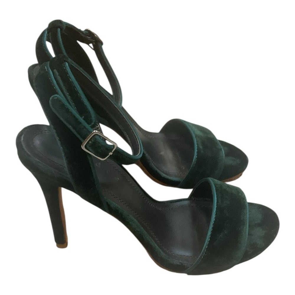 Sandro Dark Green Velvet Heels - Picture 5 of 15